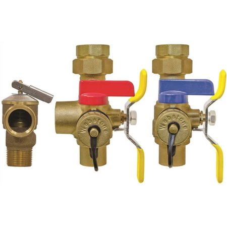 NIBCO Isolator EXP 3/4 in. IPS Union x SWT Tankless Water Heater Service Valve Kit 54443WPR